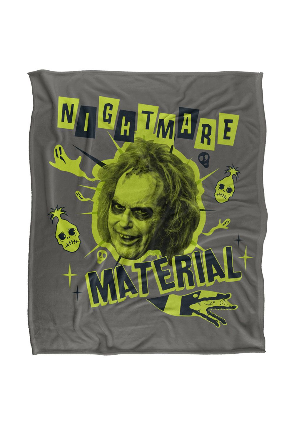 Warner Brothers Beetlejuice 50x60 Nightmare Silky Touch Super Soft Throw Blanket in White