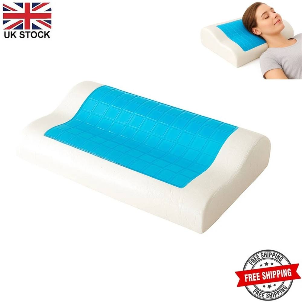 Nordara Cooling Gel Orthopedic Memory Foam Contour Cervical Pillow Firm in White