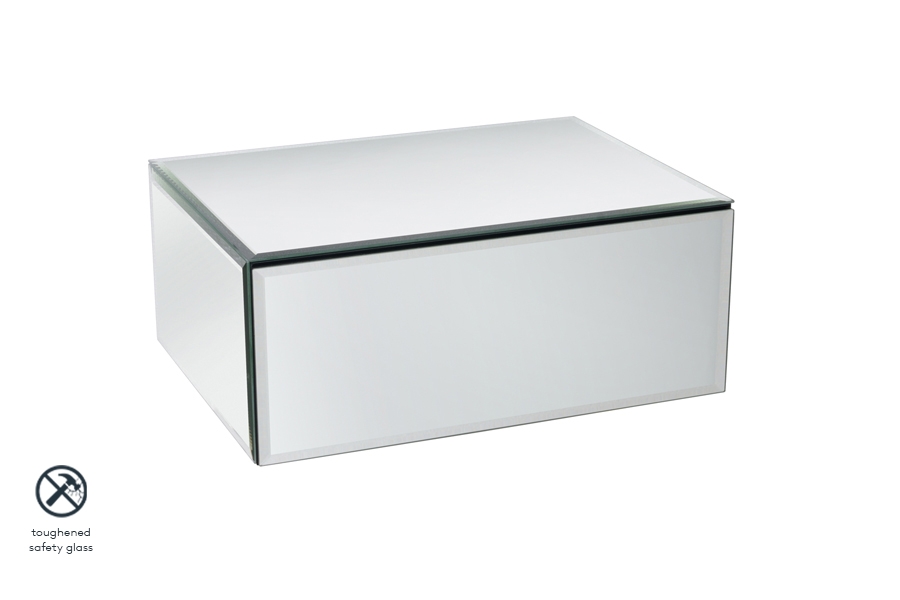 Inga Mirrored Floating Bedside / Console / Shelf / Storage System