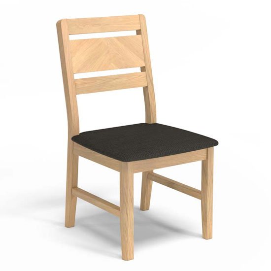 Carnial Grey Fabric Upholstered Dining Chair With Wooden Frame