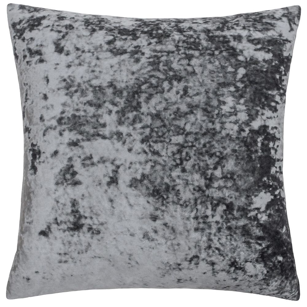 Paoletti Verona Crushed Velvet Sqaure Polyester Filled Cushion in Grey