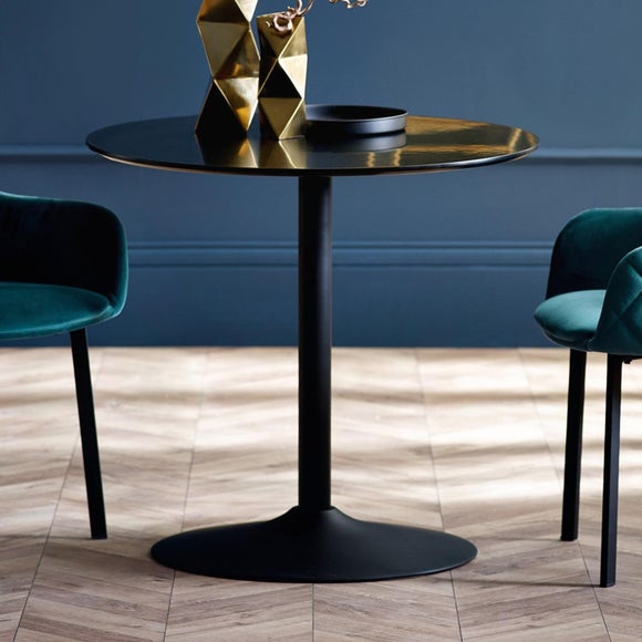 Nero 4 Seater Round Dining Table, 80cm