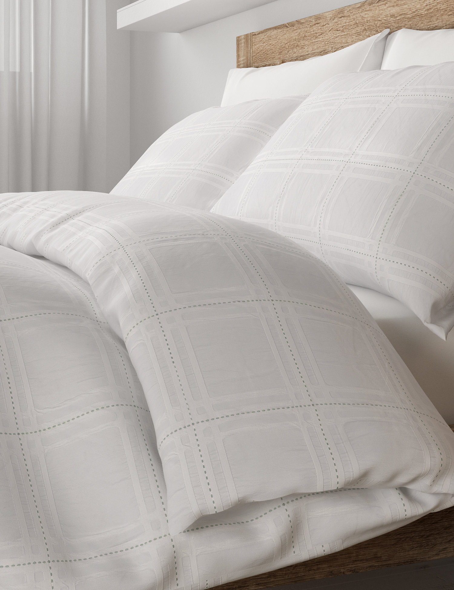 M&S Pure Cotton Textured Bedding Set