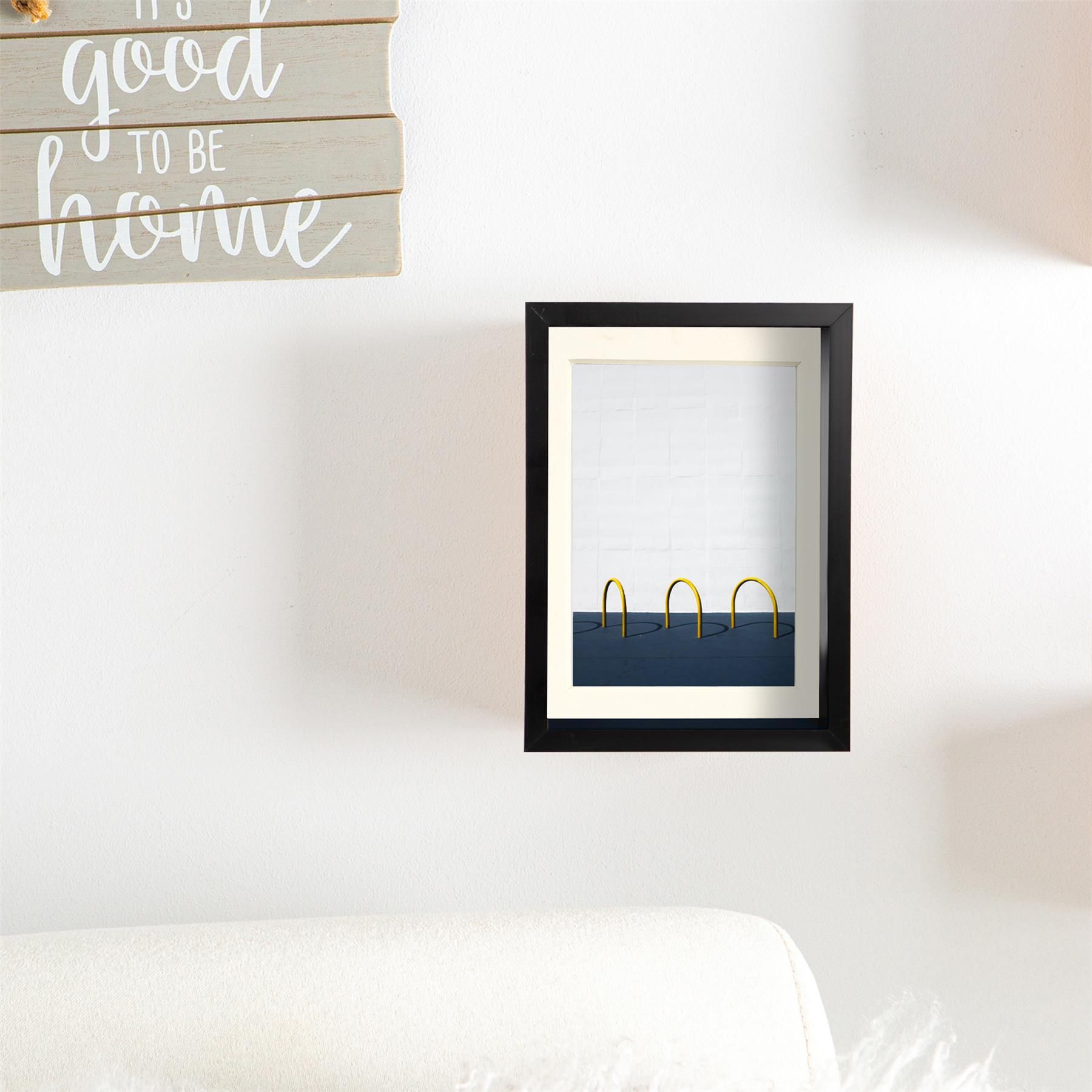 Nicola Spring 5" x 7" 3D Deep Box Photo Frame - 4" x 6" Mount - Black in Ivory 6