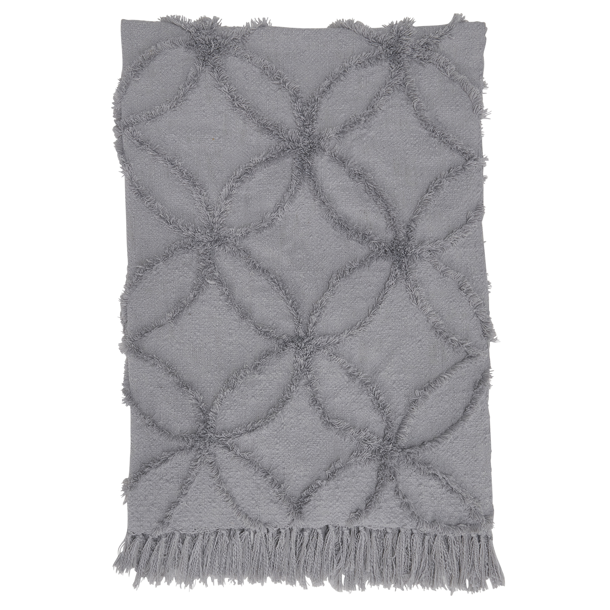 Flora Grey Recycled Plastic Throw Blanket Polyester | Barker & Stonehouse