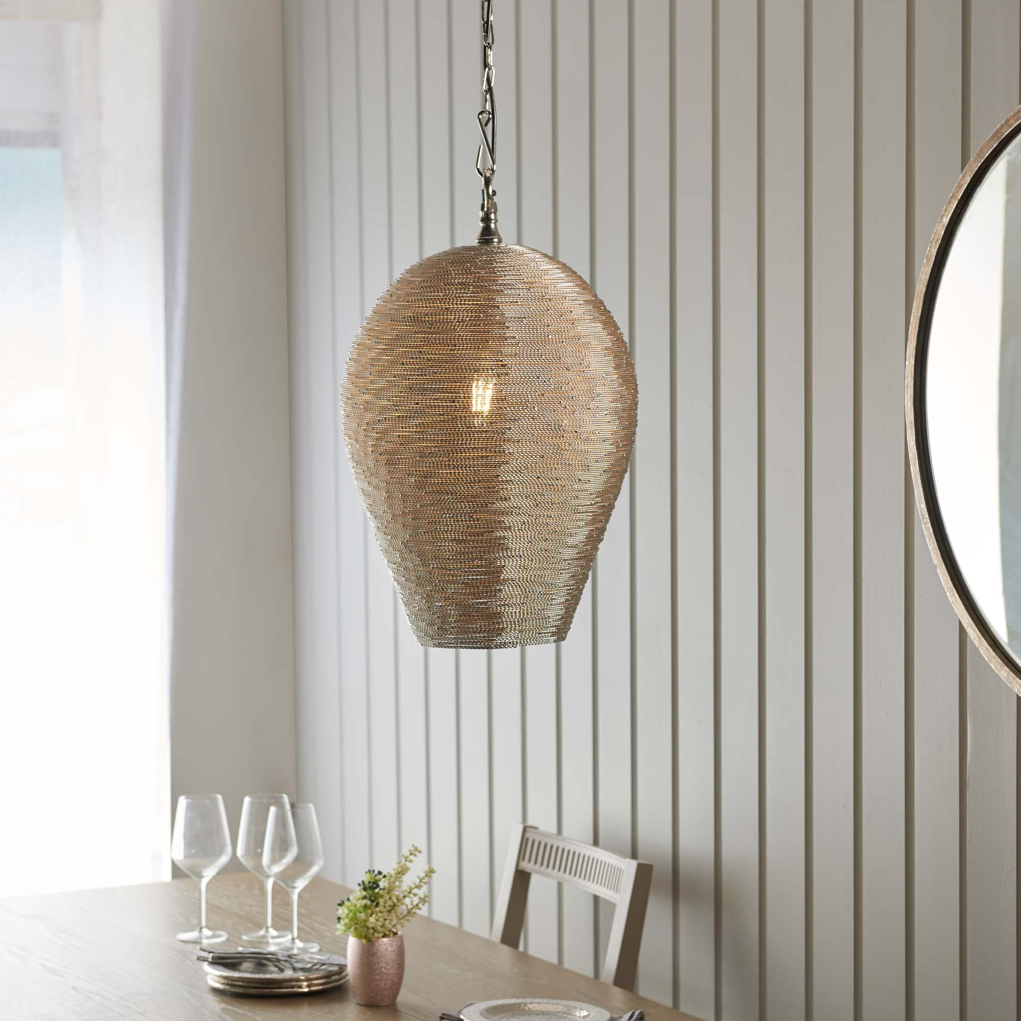 Vogue Abruzzo 1 Light Pendant Ceiling Fitting Nickel