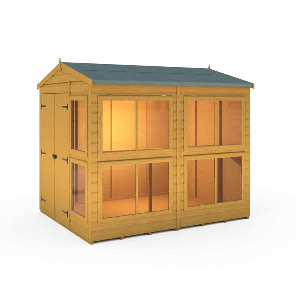 Shires Sun Hut 6 x 8 Feet Potting Shed - L238 x W185.8 x H214.6 cm in Brown 5