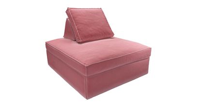 Harry Large Pouffe with bolster cushion in Dusty Rose Cotton Matt Velvet - sofa.com