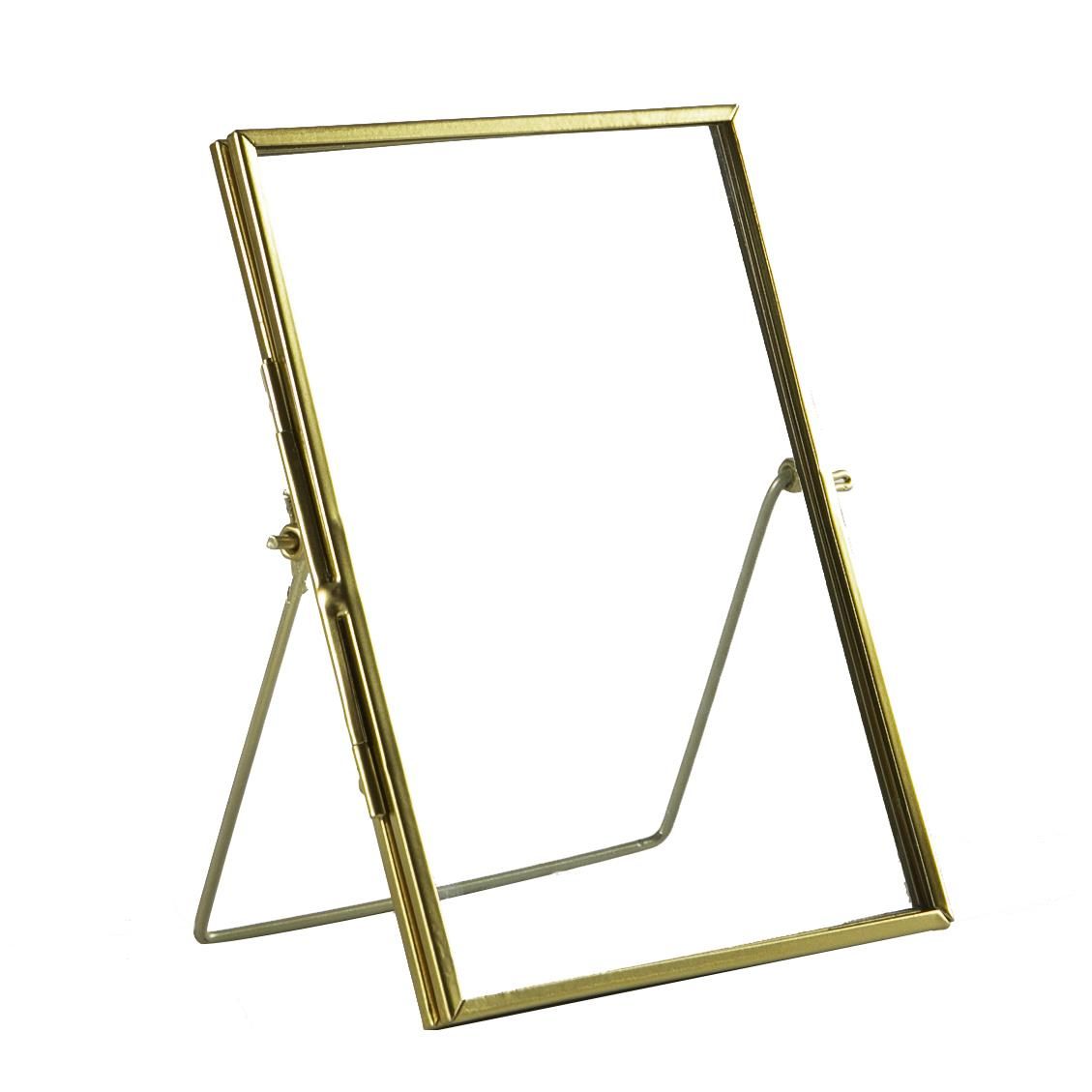Nicola Spring Standing Metal Photo Frame - 5" x 7" - Picture Display Poster Frame in Gold