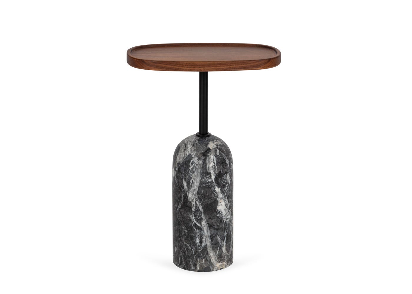 Porada Ekero Oval Side Table Grigio Carnico Base