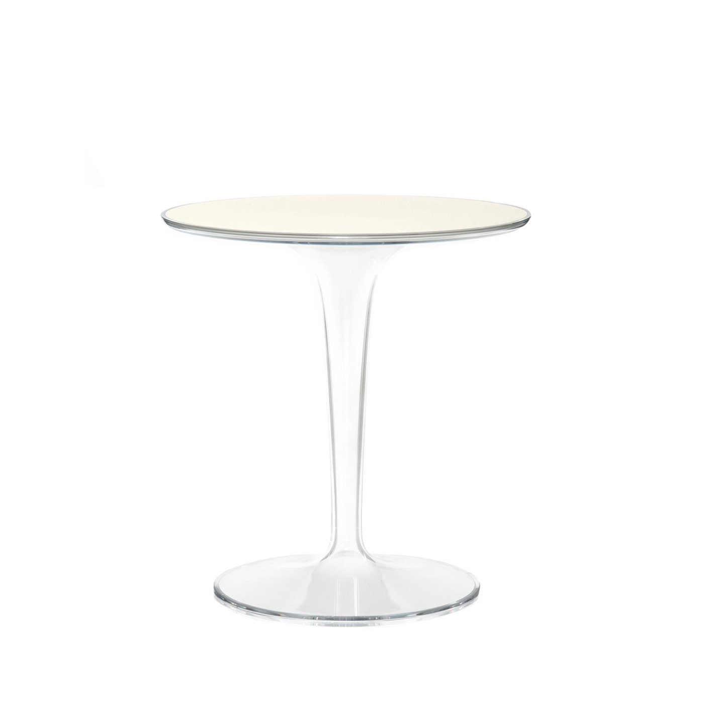 Kartell Tip Top Side Table Flat White Top And Transparent