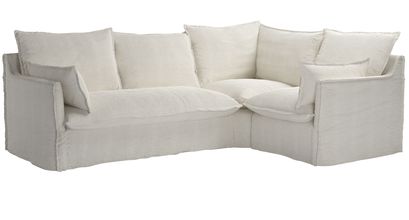Isaac Asym: LHF 2 Seat Sofa Bed w RHF Single in Clay House Basket Weave - sofa.com