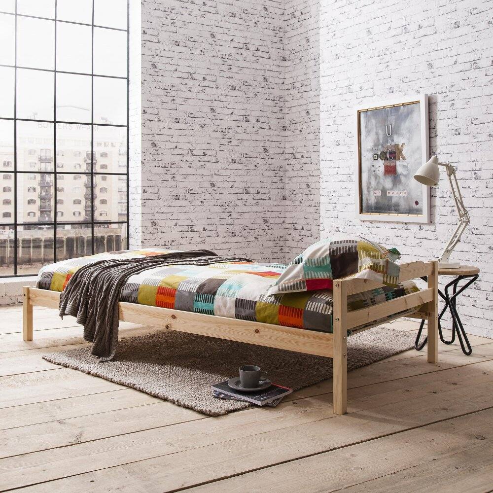 Nöa and Nani Sussex Single Bed 3ft Bed Frame in Natural Pine in Brown