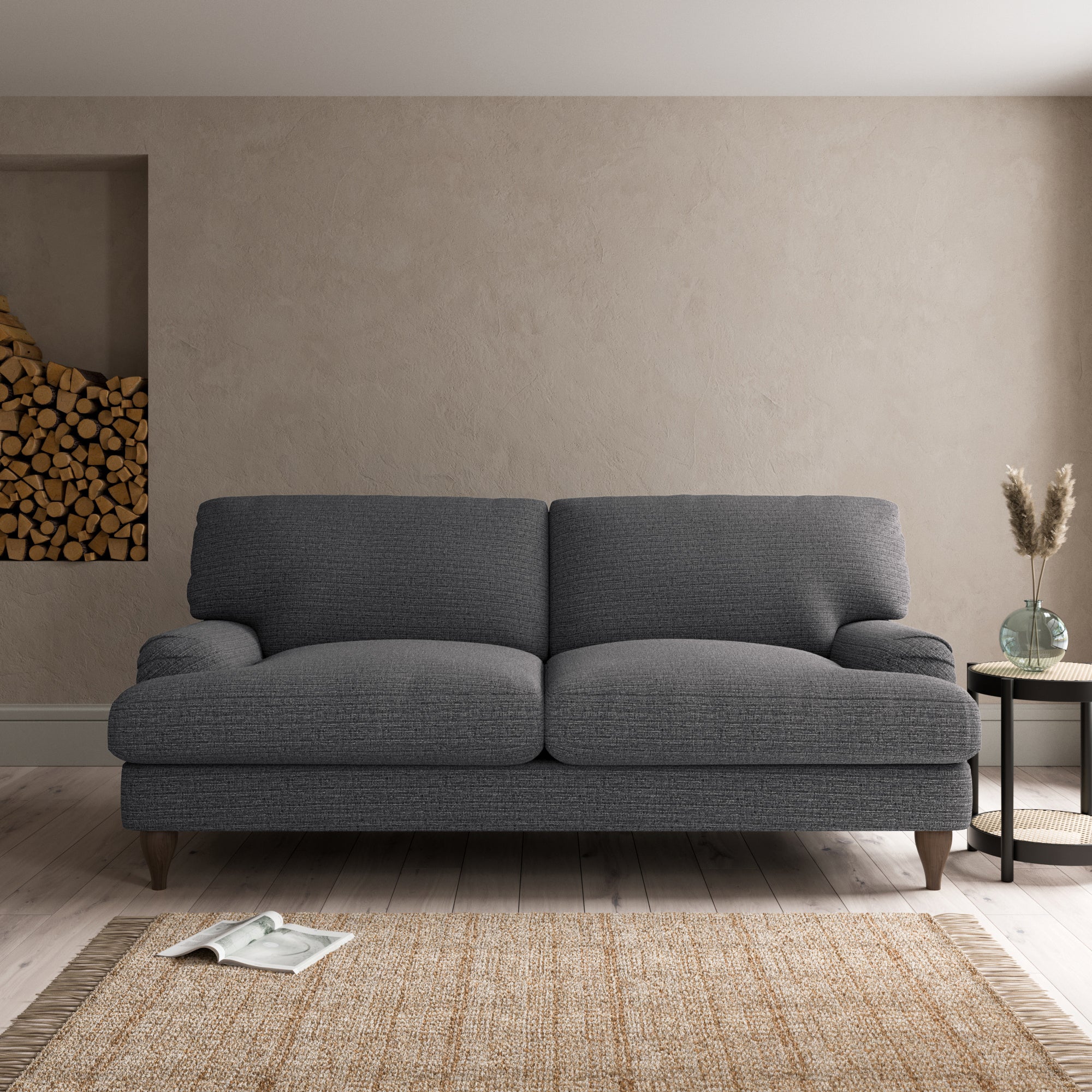Darwin Textured Weave 3 Seater Sofa Textured Weave Graphite