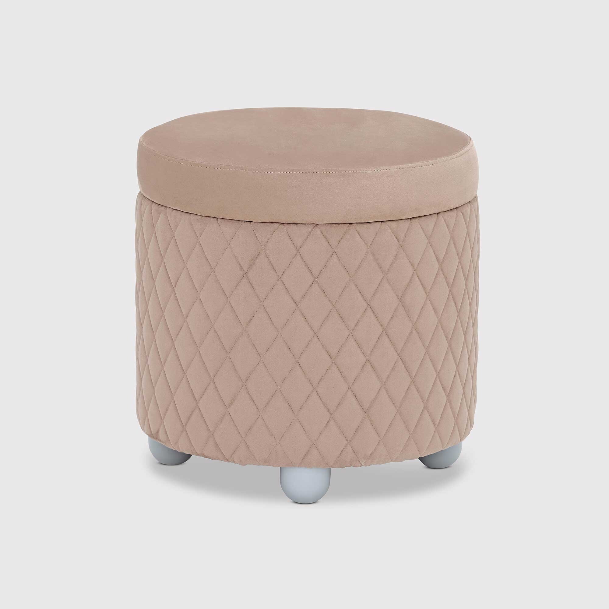 Lutyen Stool Pouf Rombi, Neutral Fabric | Barker & Stonehouse