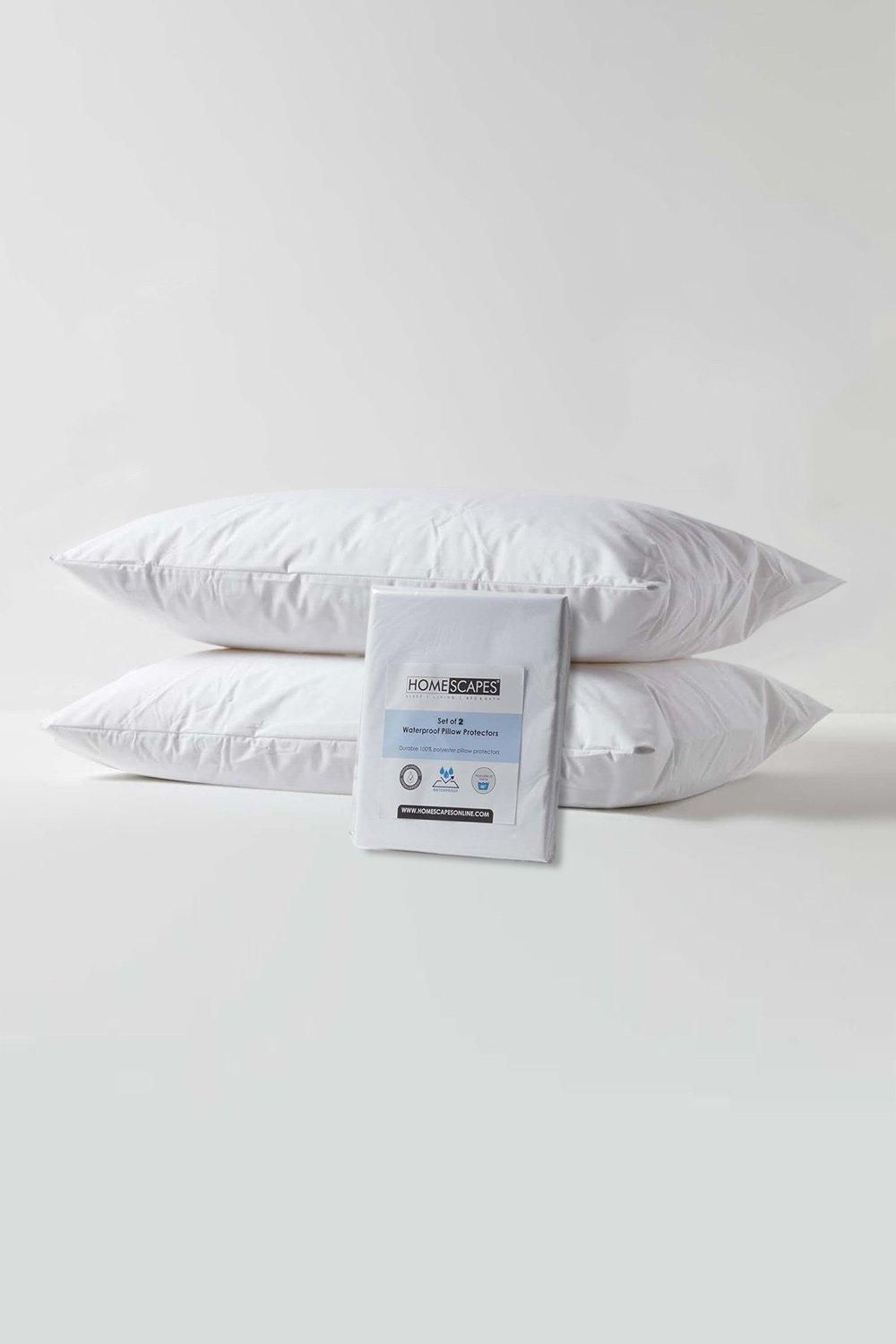 Homescapes Polypropylene Waterproof Pillow Protector Pair in White