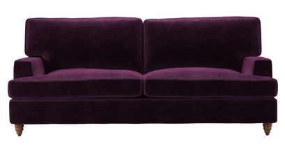 Isla 3 Seat Sofabed in Plum Smart Velvet - sofa.com