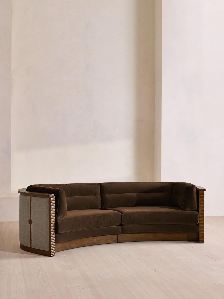 Belmont Sofa, Three Seater, Velvet, Chocolate