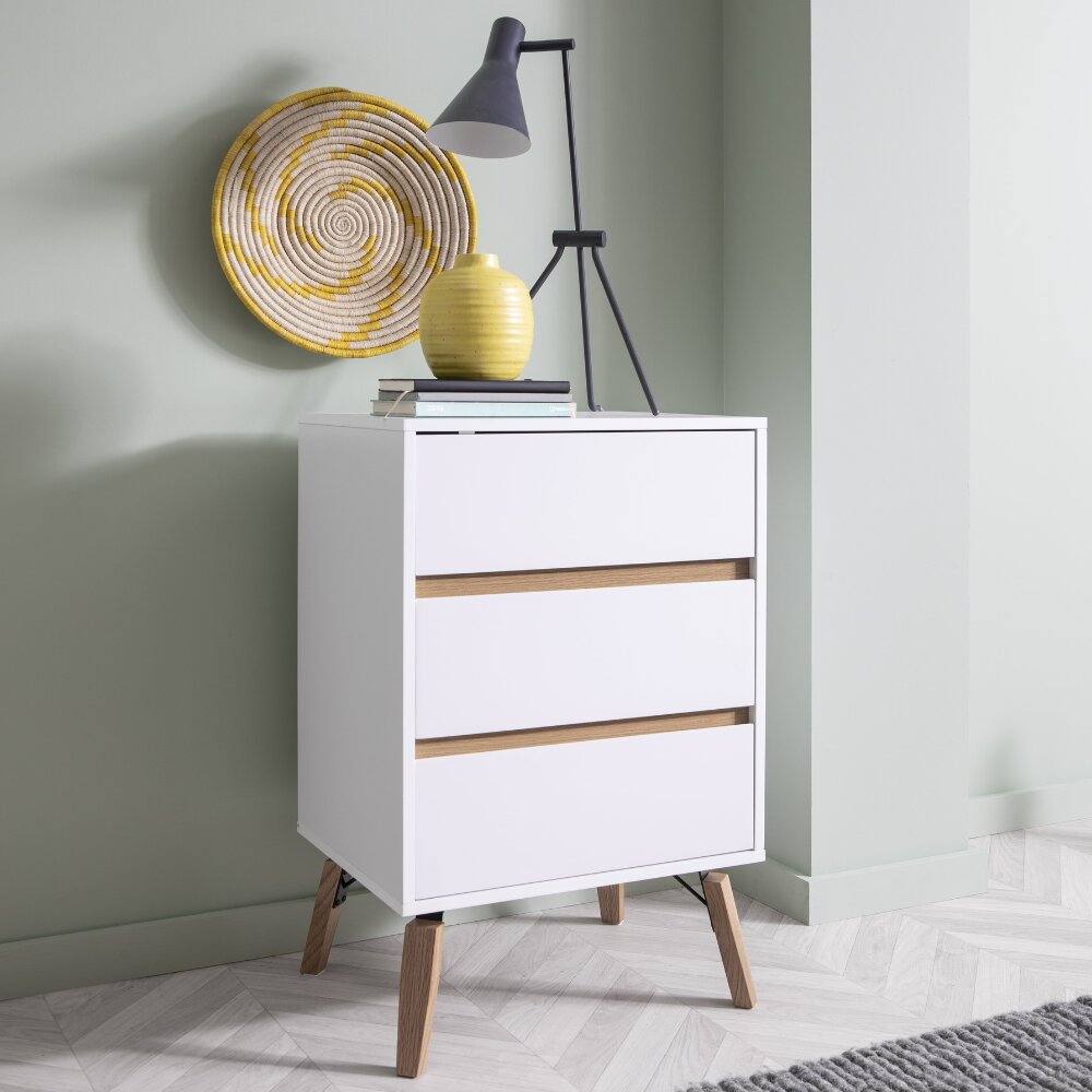 Nöa and Nani Otto Chest of Drawers Tall 3 Drawer in White