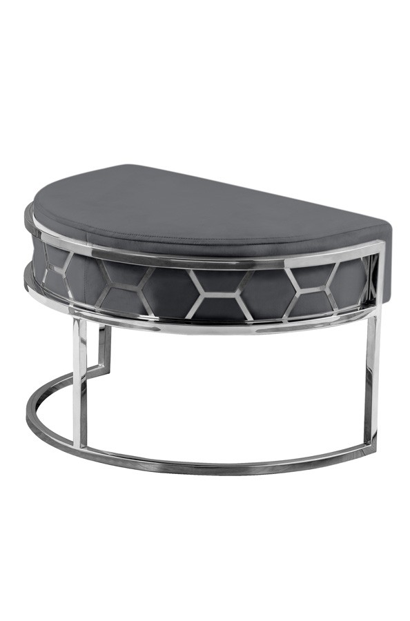 Alveare Footstool Silver - Smoke Grey