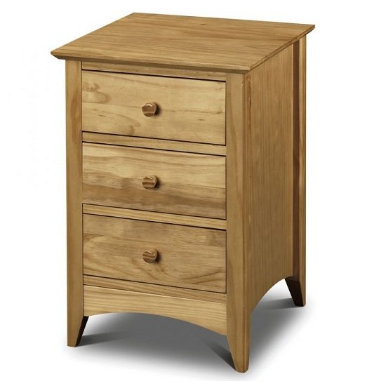 Newman Wooden Bedside Cabinet In Oak Sheen Lacquer