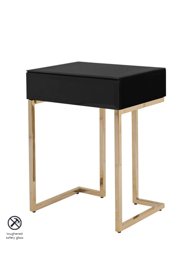Lorenzo Toughened Black Glass Side Table