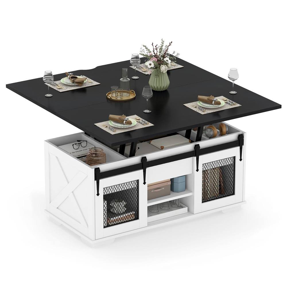 Costway Lift Top Coffee Table 105CM Farmhouse Center Table