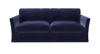 Otto 3 Seat Sofa Bed in Prussian Blue Cotton Matt Velvet - sofa.com