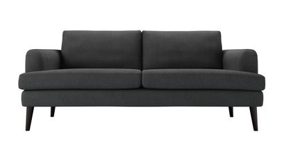 Reuben 3 Seat Sofa in Charcoal Brushed Linen Cotton - sofa.com