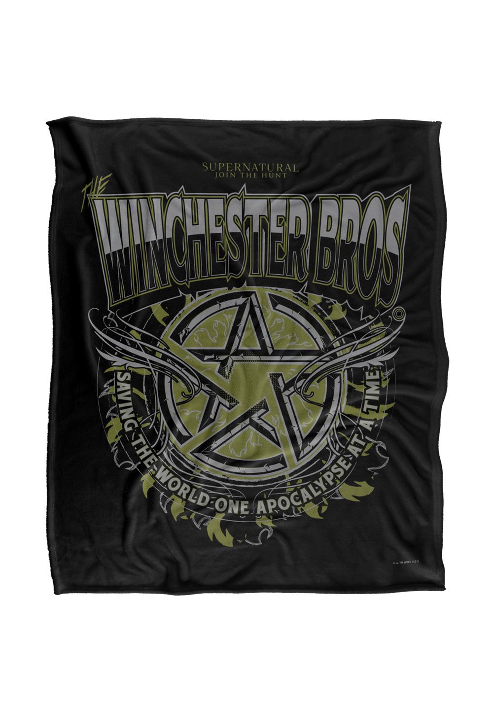 Warner Brothers Supernatural Winchester Bros Silky Touch Super Soft Throw Blanket in White