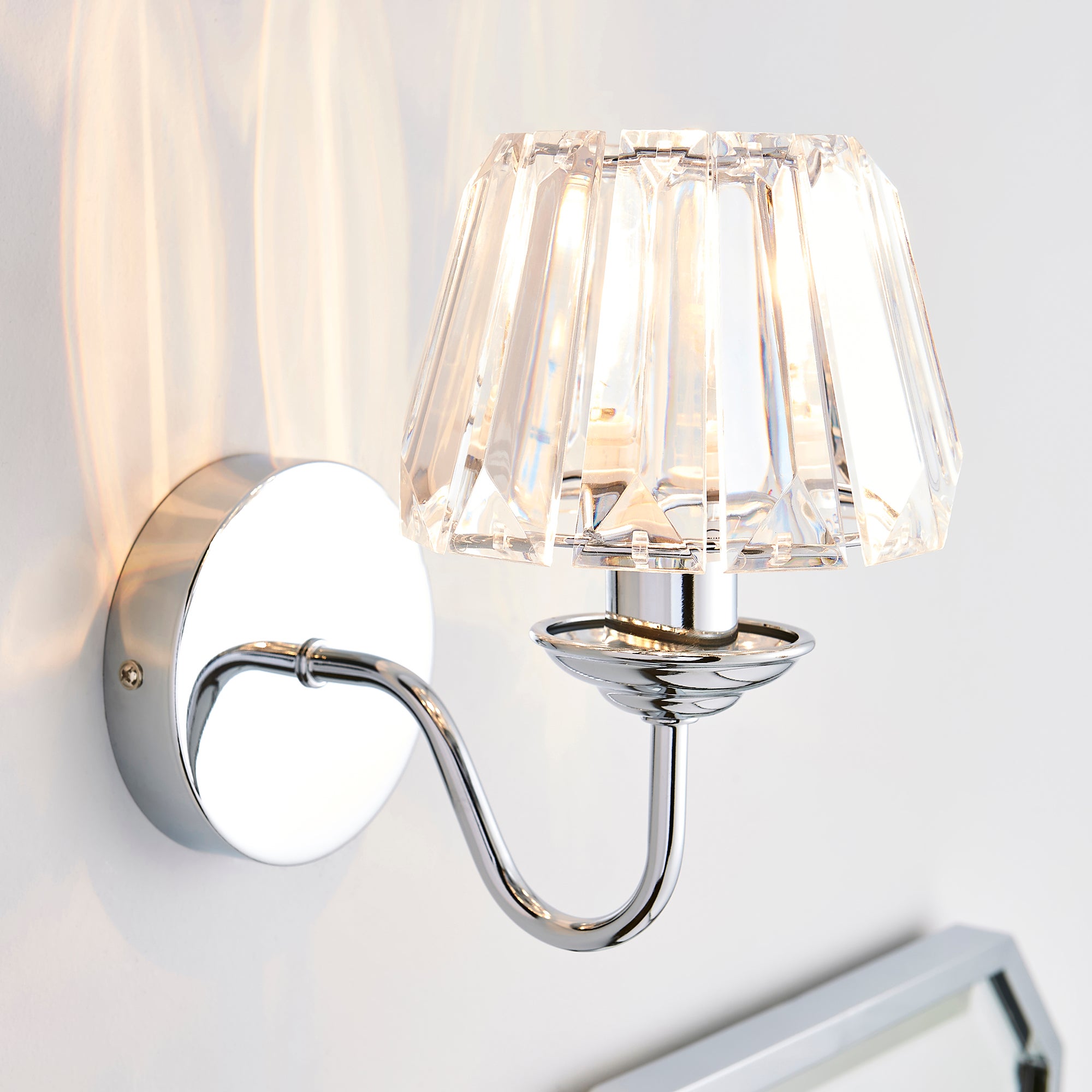 Paloma Glass Wall Light Chrome