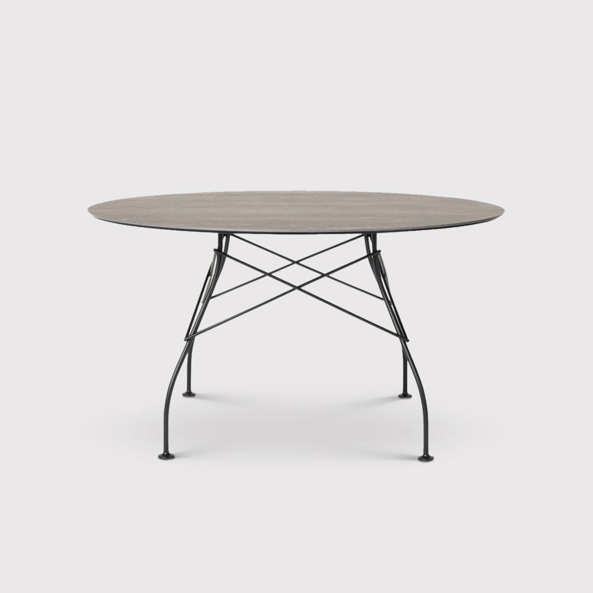 Kartell Glossy 128cm Round Dining Table, Round, Bronze Stone | Barker & Stonehouse