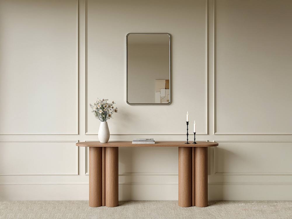 Vente-unique Rectangular Aluminium Wall Mirror - W. 50 X H. 80 Cm - Chrome in Silver