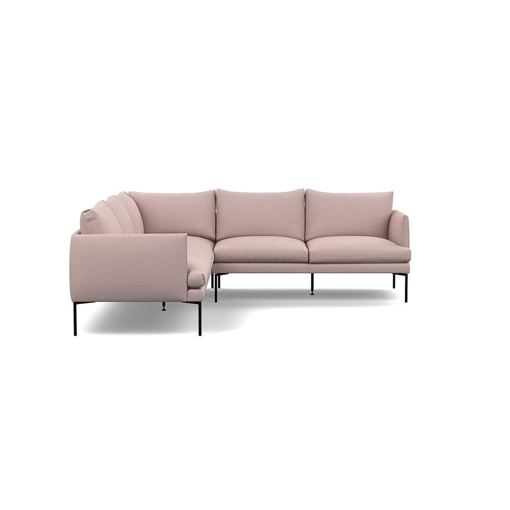 Heal's Matera Large Corner Sofa Siena Cotton Dusky Pink Black Feet