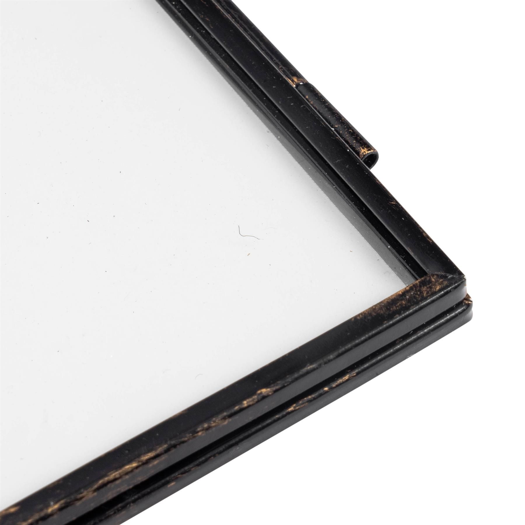 Nicola Spring 2x Hanging Metal Photo Frames - 6" x 4" - Black - Picture Frame Wall Mounted Frame with Rope 5