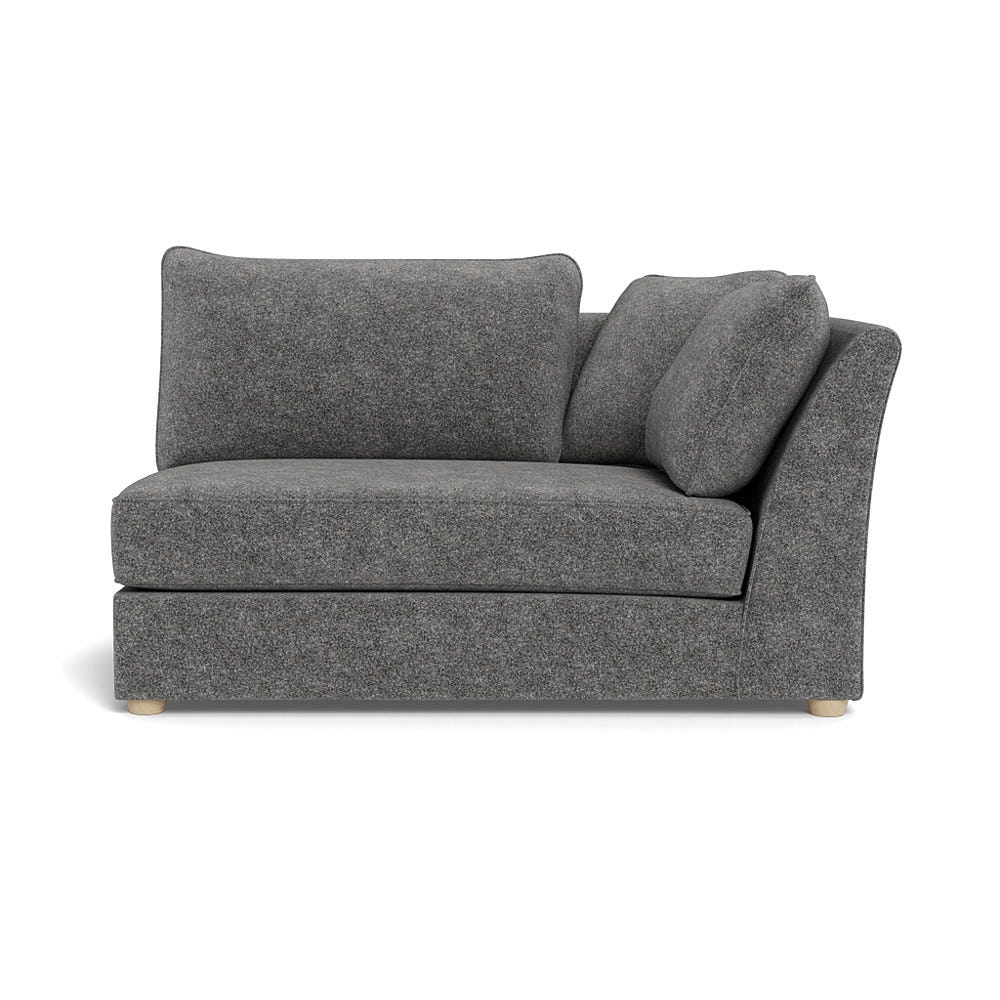 Heal's Tailor Large Curved Right Hand Facing Corner Unit Melton Wool Shale Natural Feet