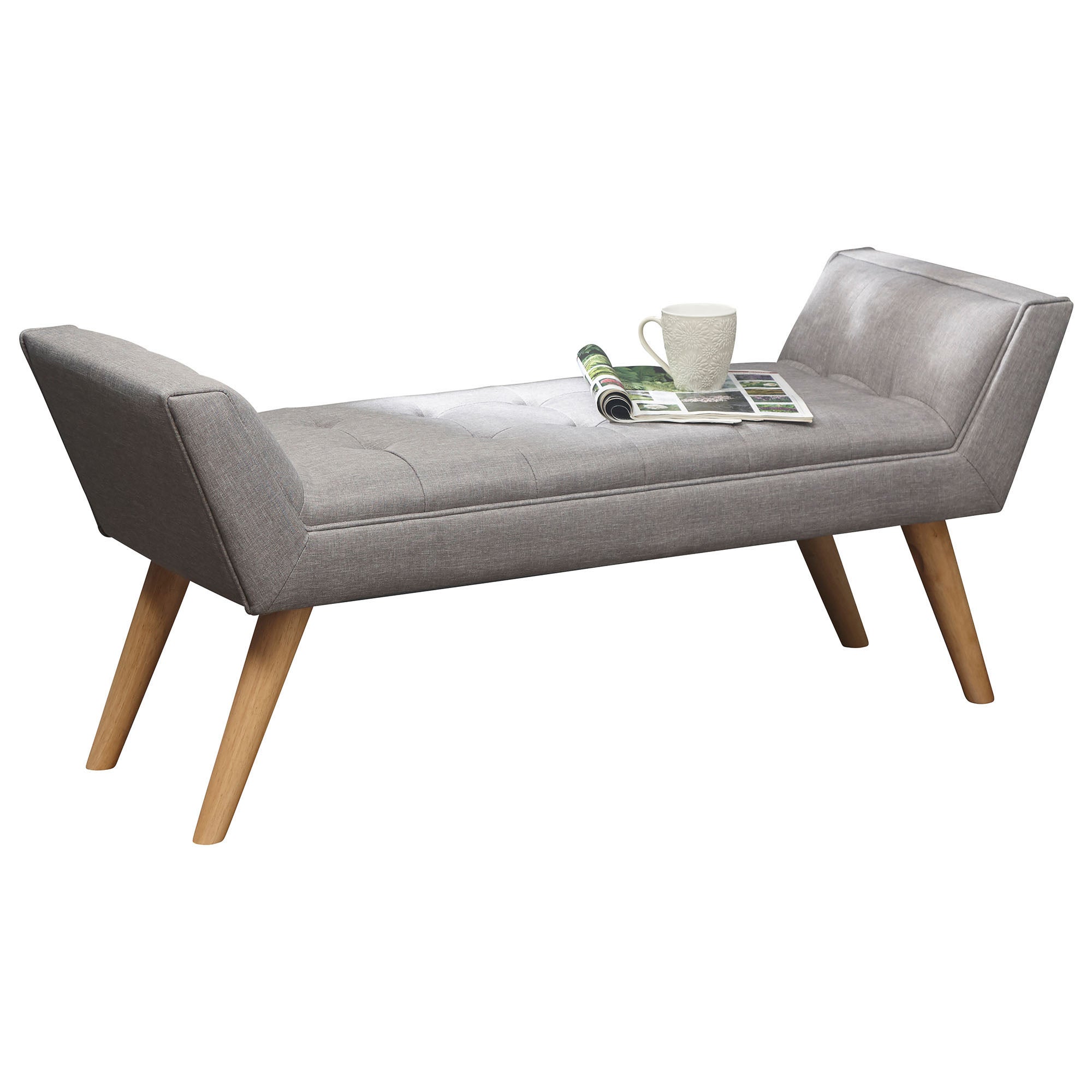Milan Fabric Bench Grey