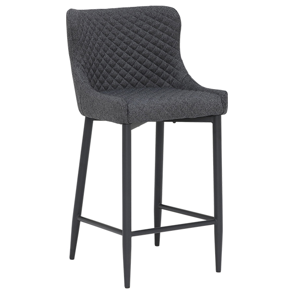 Rivington Fabric Counter Stool  Dark Grey