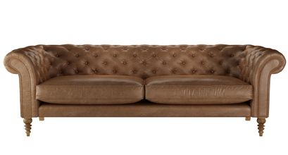 Oscar 4 Seat Sofa in Tan Vintage Leather - sofa.com