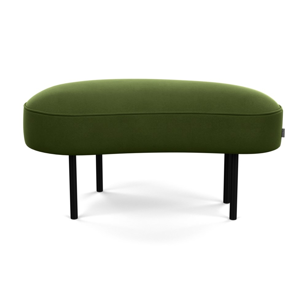 Heal's Isola Small Ottoman Nobilis Velvet Leaf Black Feet