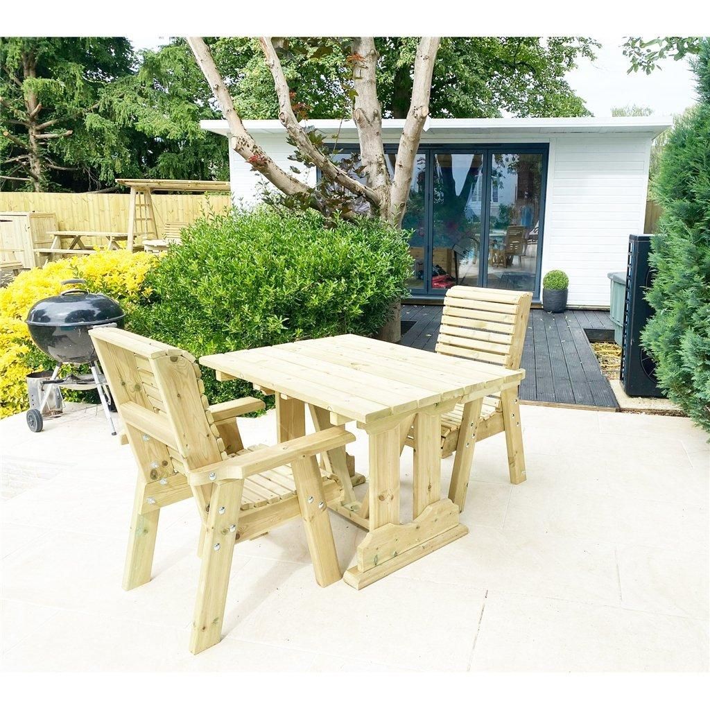 Marlborough Heavy Duty Table & Chair Set (2 Seater) in Natural