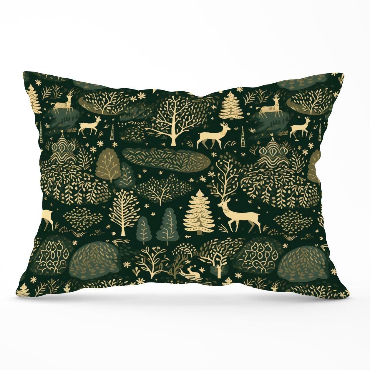Warren Reed - Designer Green Christmas Woodlands Cushions