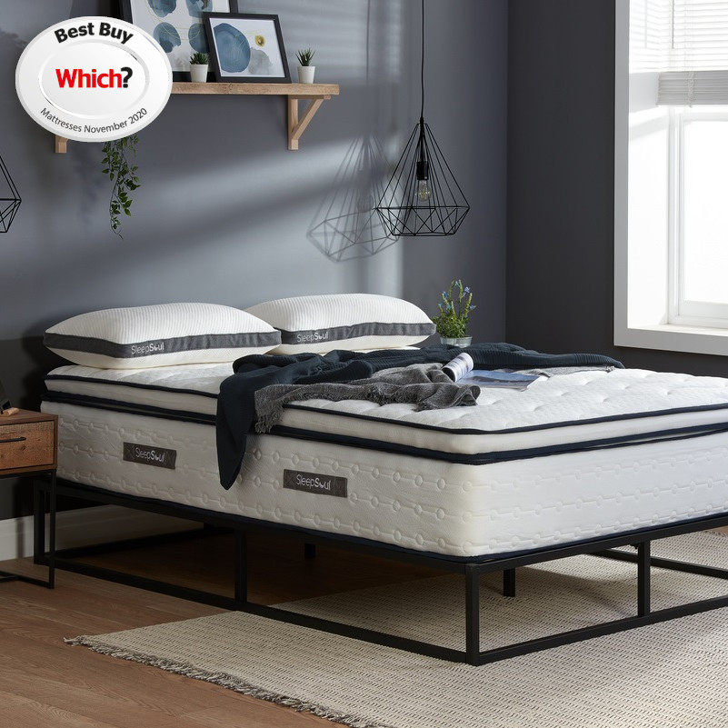 SleepSoul Space 2000 Pocket Spring Pillowtop Mattress - 4ft6 Double (135 x 190 cm)