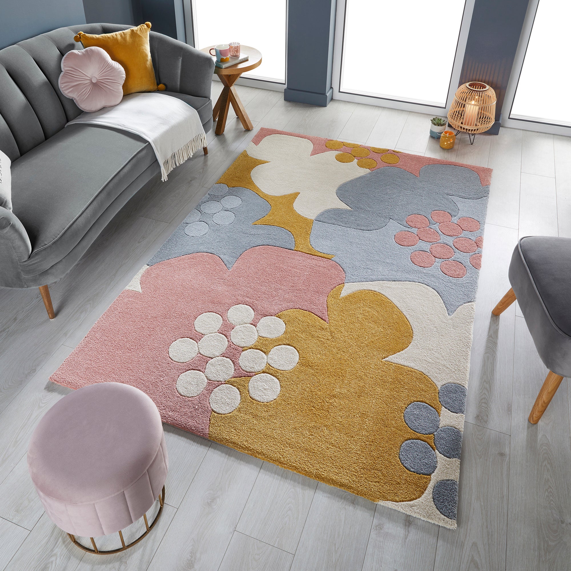 Retro Floral Rug Retro Floral Ochre
