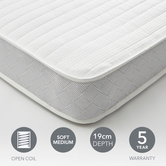 Return -Dunelm Rolled Open Coil Mattress, 19cm, Single