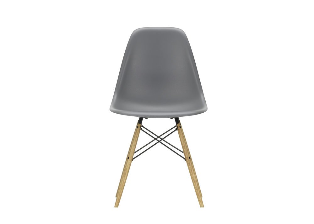 Vitra Eames DSW Side Chair New Height Granite Grey Ash Honey Base
