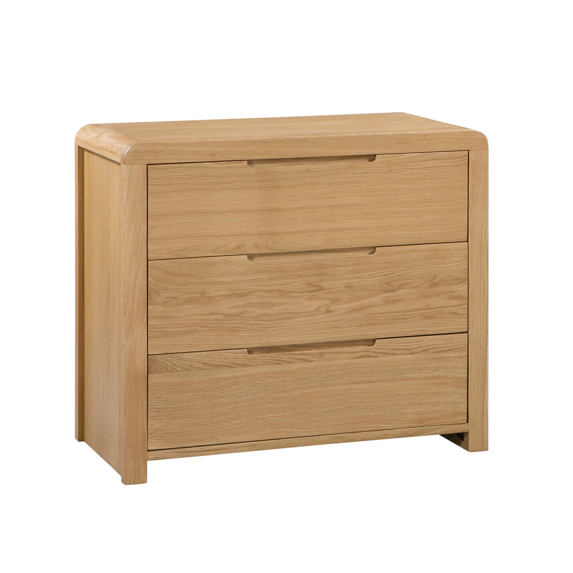 Curve 3 Drawer Chest, Oak