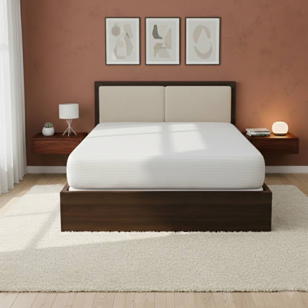 Snug City Satin Stripe Soft Touch Fitted Sheet 40cm Extra Deep Skirt Bed Linen in White