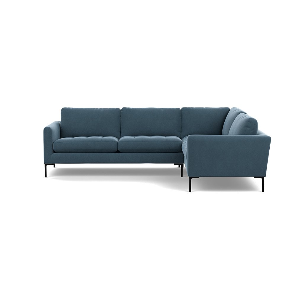 Heal's Eton RHF Corner Sofa Smart Velvet Smoke Black