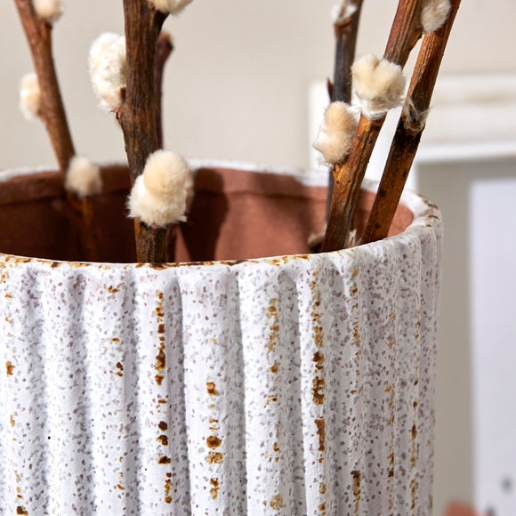 Ribbed Stone Vase 2